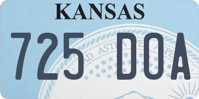 KS license plate 725DOA