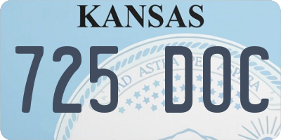 KS license plate 725DOC