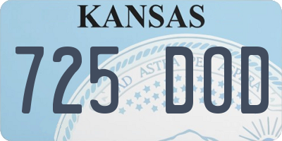 KS license plate 725DOD