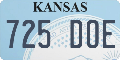 KS license plate 725DOE