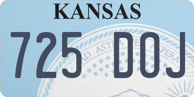 KS license plate 725DOJ