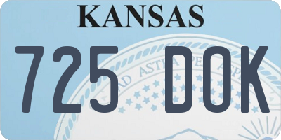 KS license plate 725DOK