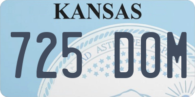 KS license plate 725DOM