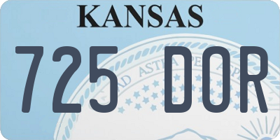 KS license plate 725DOR