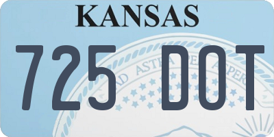 KS license plate 725DOT