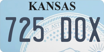 KS license plate 725DOX