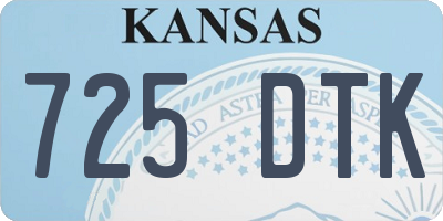 KS license plate 725DTK
