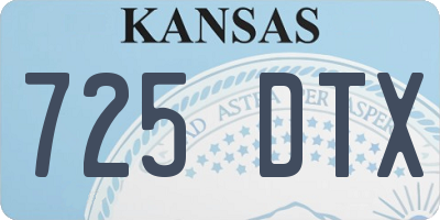 KS license plate 725DTX