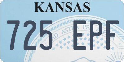 KS license plate 725EPF