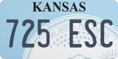 KS license plate 725ESC