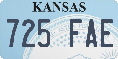 KS license plate 725FAE