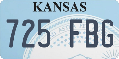 KS license plate 725FBG