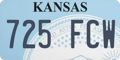 KS license plate 725FCW