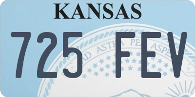 KS license plate 725FEV