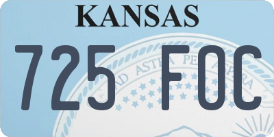 KS license plate 725FOC