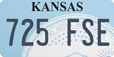 KS license plate 725FSE