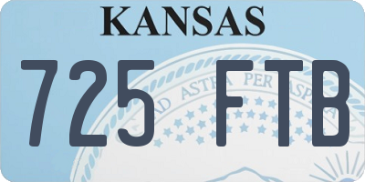 KS license plate 725FTB
