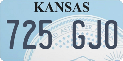 KS license plate 725GJO