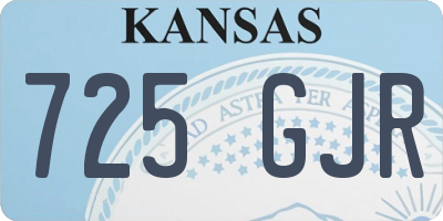KS license plate 725GJR