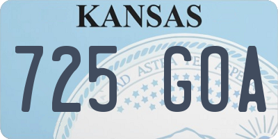 KS license plate 725GOA