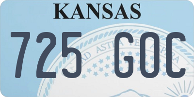 KS license plate 725GOC