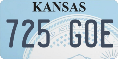 KS license plate 725GOE
