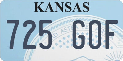 KS license plate 725GOF