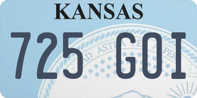 KS license plate 725GOI