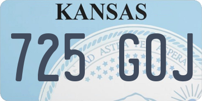 KS license plate 725GOJ