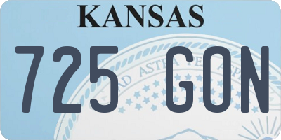 KS license plate 725GON