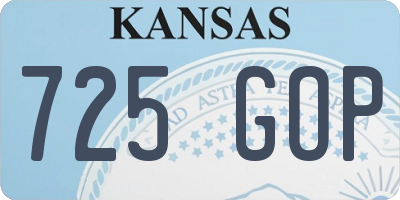 KS license plate 725GOP