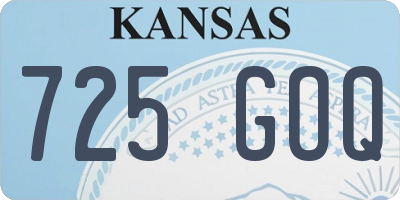 KS license plate 725GOQ