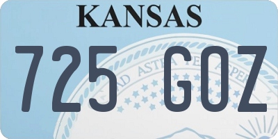 KS license plate 725GOZ