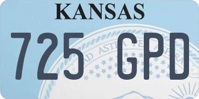 KS license plate 725GPD