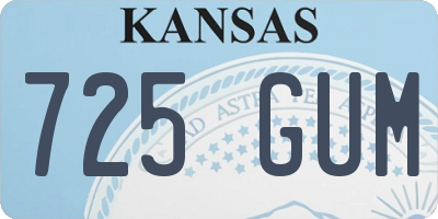KS license plate 725GUM