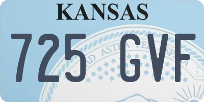 KS license plate 725GVF