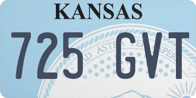 KS license plate 725GVT