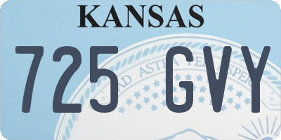 KS license plate 725GVY