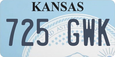 KS license plate 725GWK