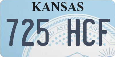 KS license plate 725HCF