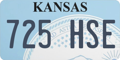 KS license plate 725HSE