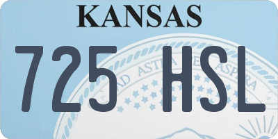 KS license plate 725HSL