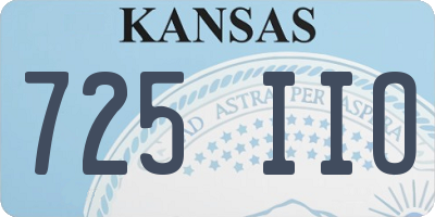KS license plate 725IIO