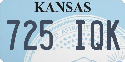 KS license plate 725IQK