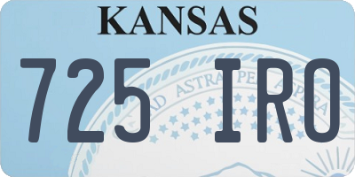 KS license plate 725IRO
