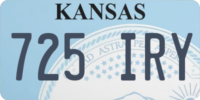 KS license plate 725IRY