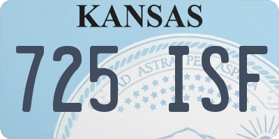 KS license plate 725ISF