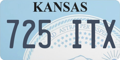KS license plate 725ITX