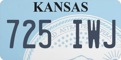 KS license plate 725IWJ