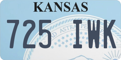 KS license plate 725IWK